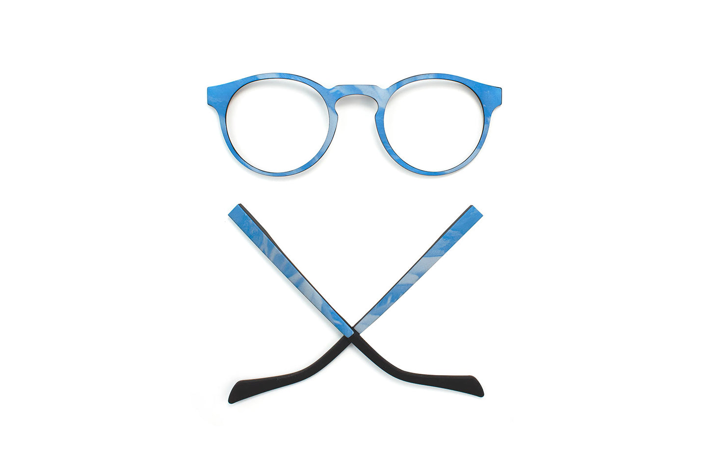 Clip de diseño y varillas Azul Mármol Memphis